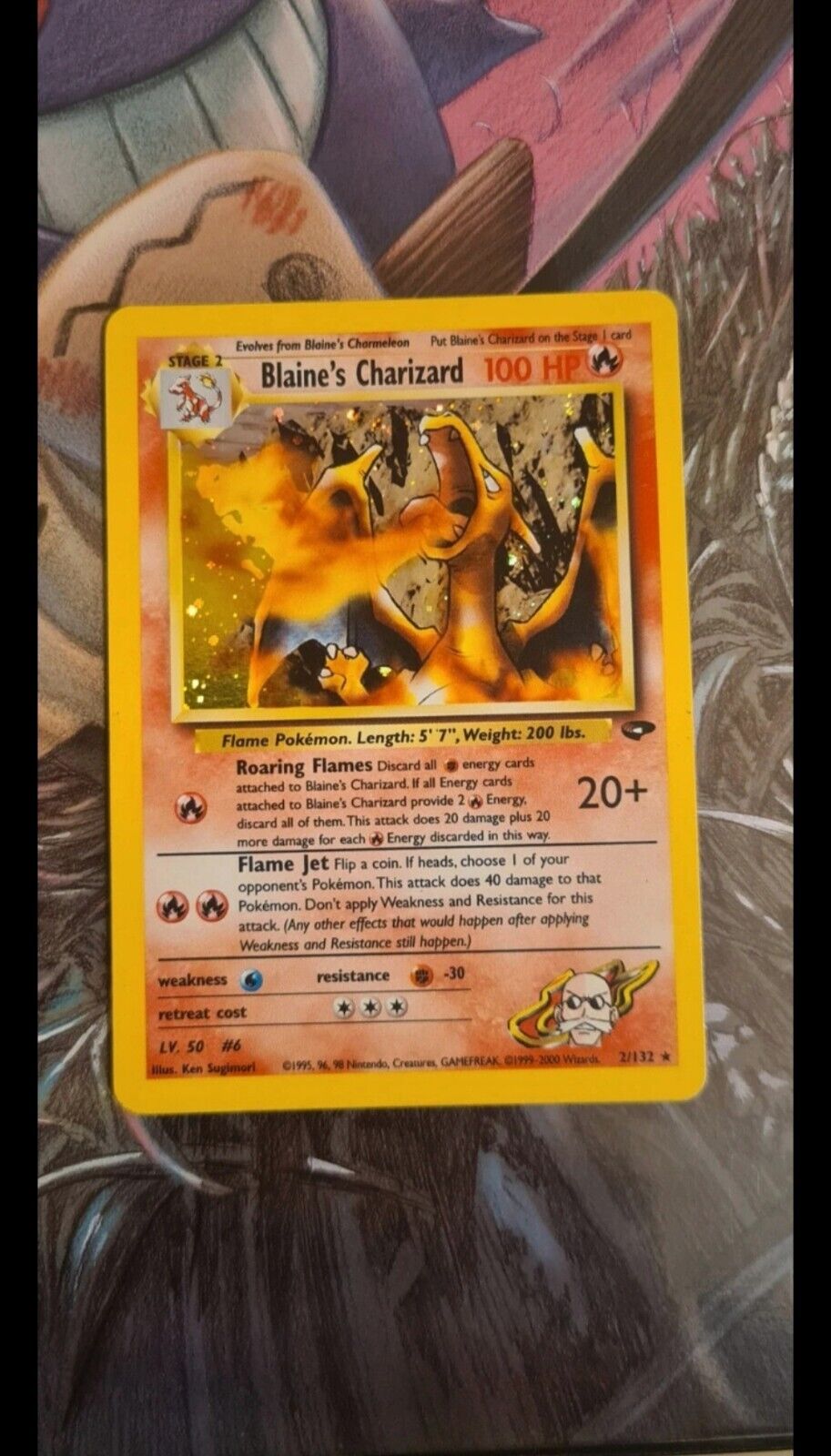 Pokemon Blaine's Charizard 2/132 Gym Challenge Wizard of the Coast Eng Exc 