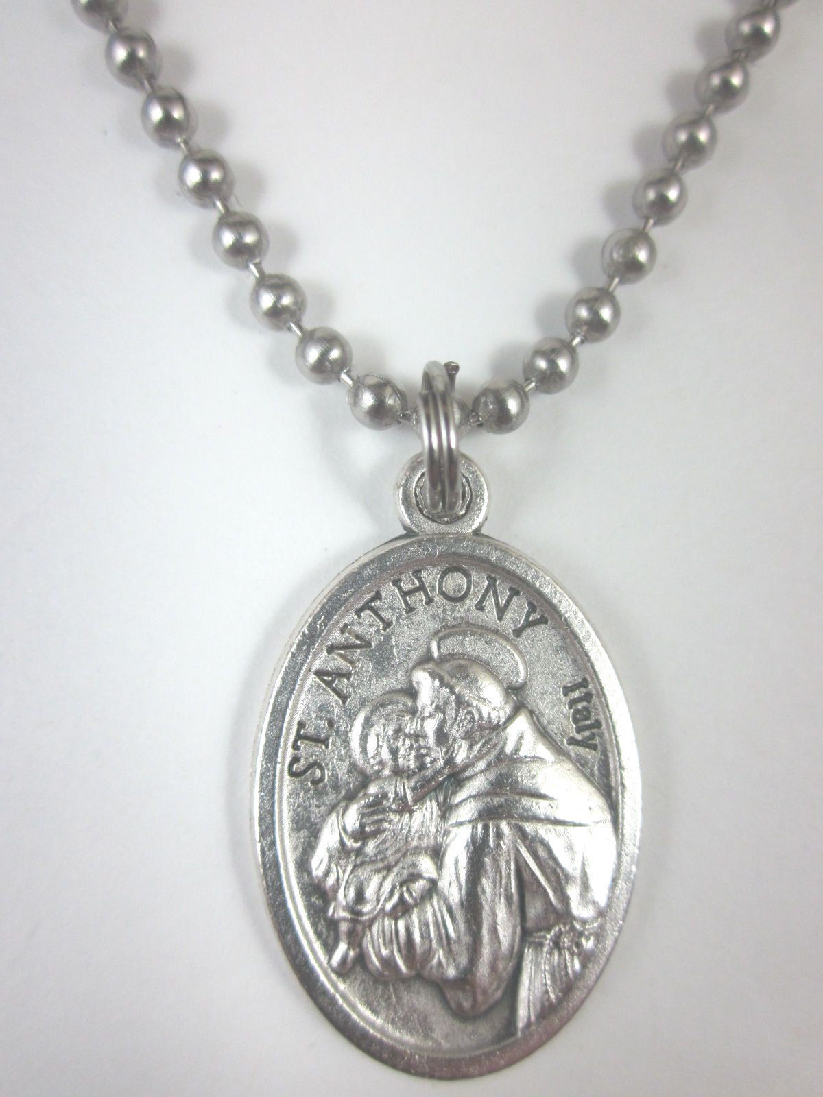 St Anthony /  St Christopher Medal Italy Necklace 24\