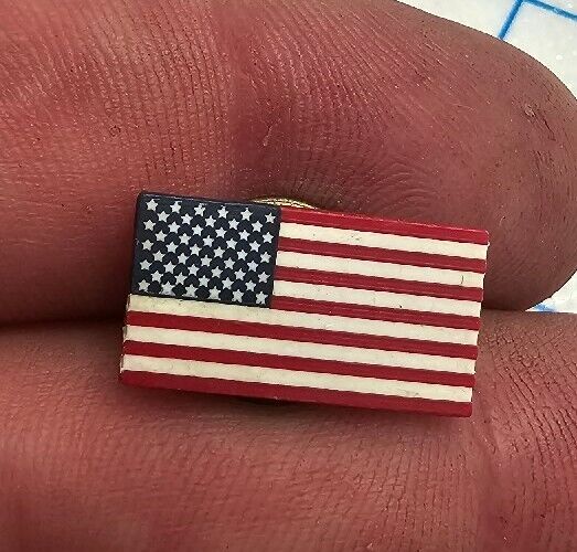 VTG lapel hat pin back button American Flag Stars And Bars Old Glory