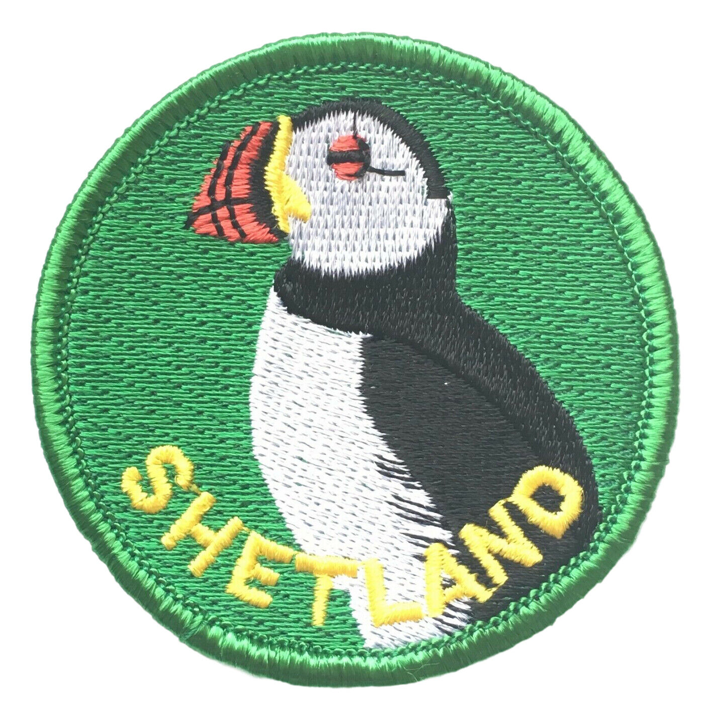 Shetland Puffin Bird Scotland Embroidered Patch (A118)