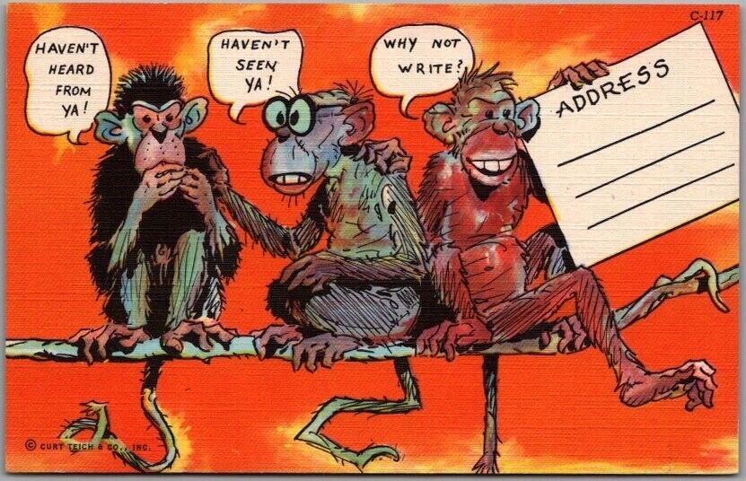 c1940s RAY WALTERS Comic Linen Postcard \