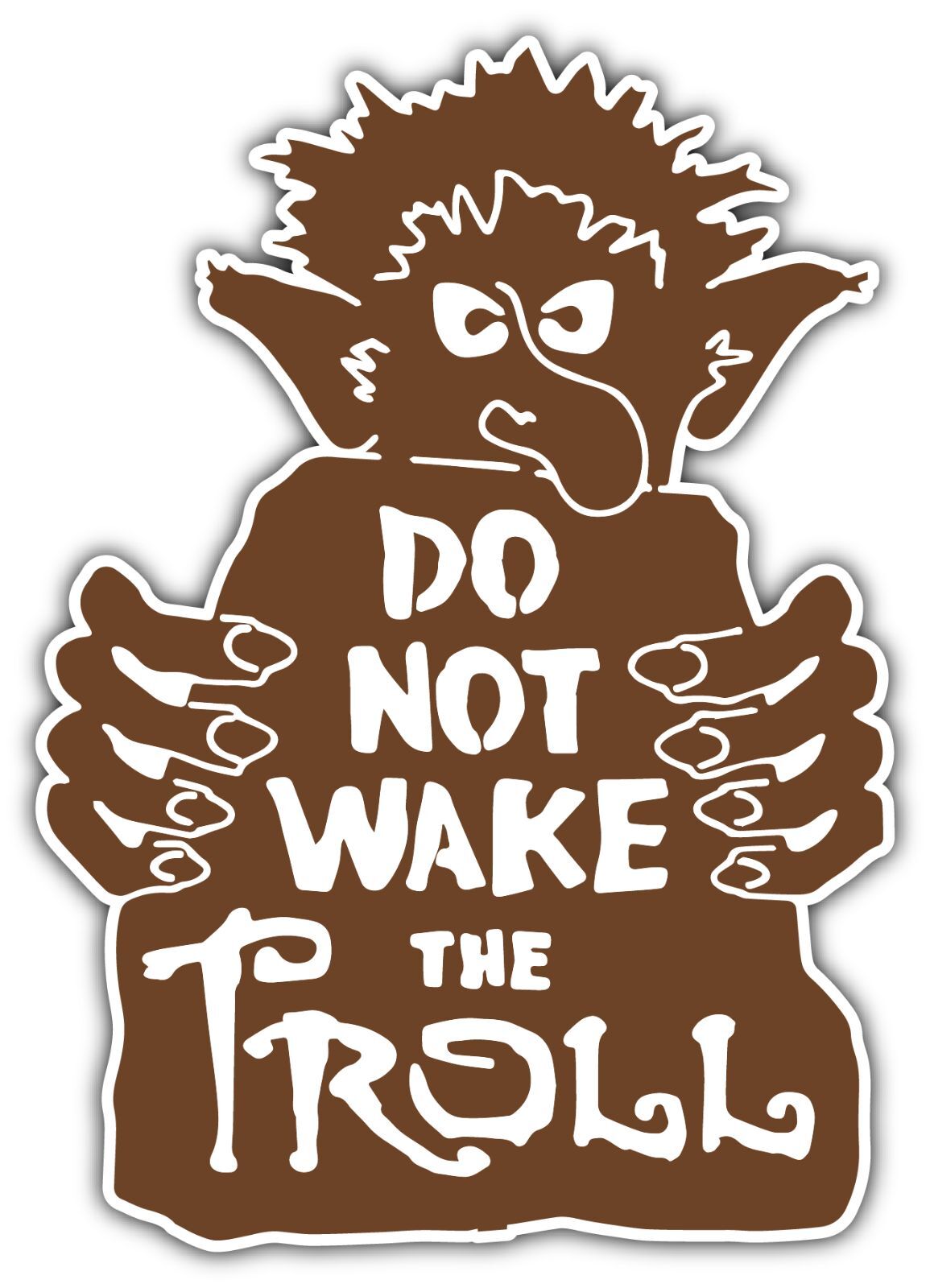 Do Not Wake The Troll Funny Car Bumper Vinyl Sticker Decal 3.6\