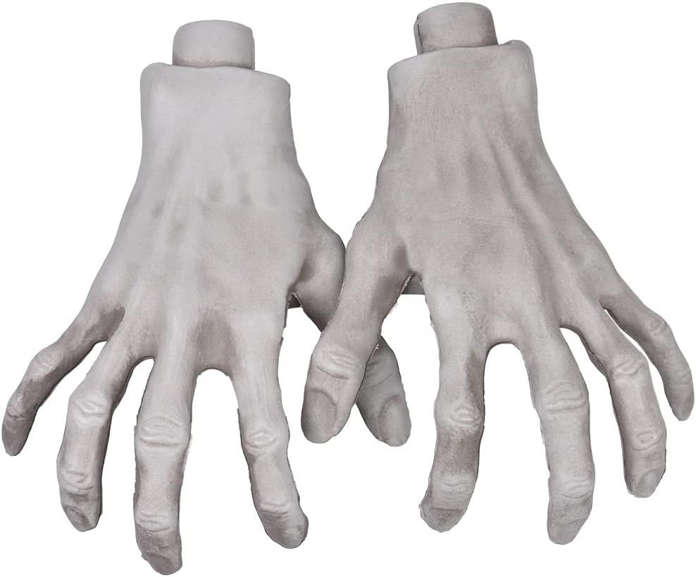Halloween Skeleton Hands - 1 Pair Realistic Plastic Skeleton Zombie Hands for Ha