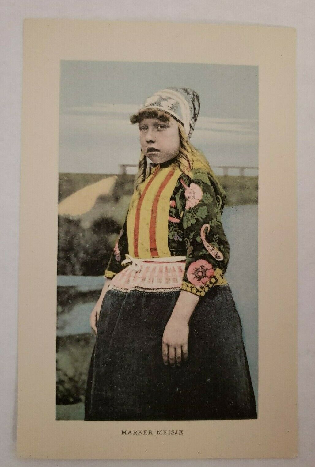 Antique Postcard Marker Meisje Female Unmarried Girl Dutch