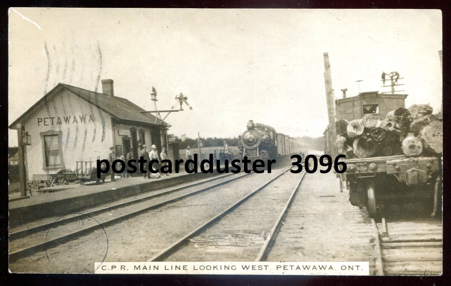 PETAWAWA Ontario 1920s CPR Train Station. Real Photo Postcard