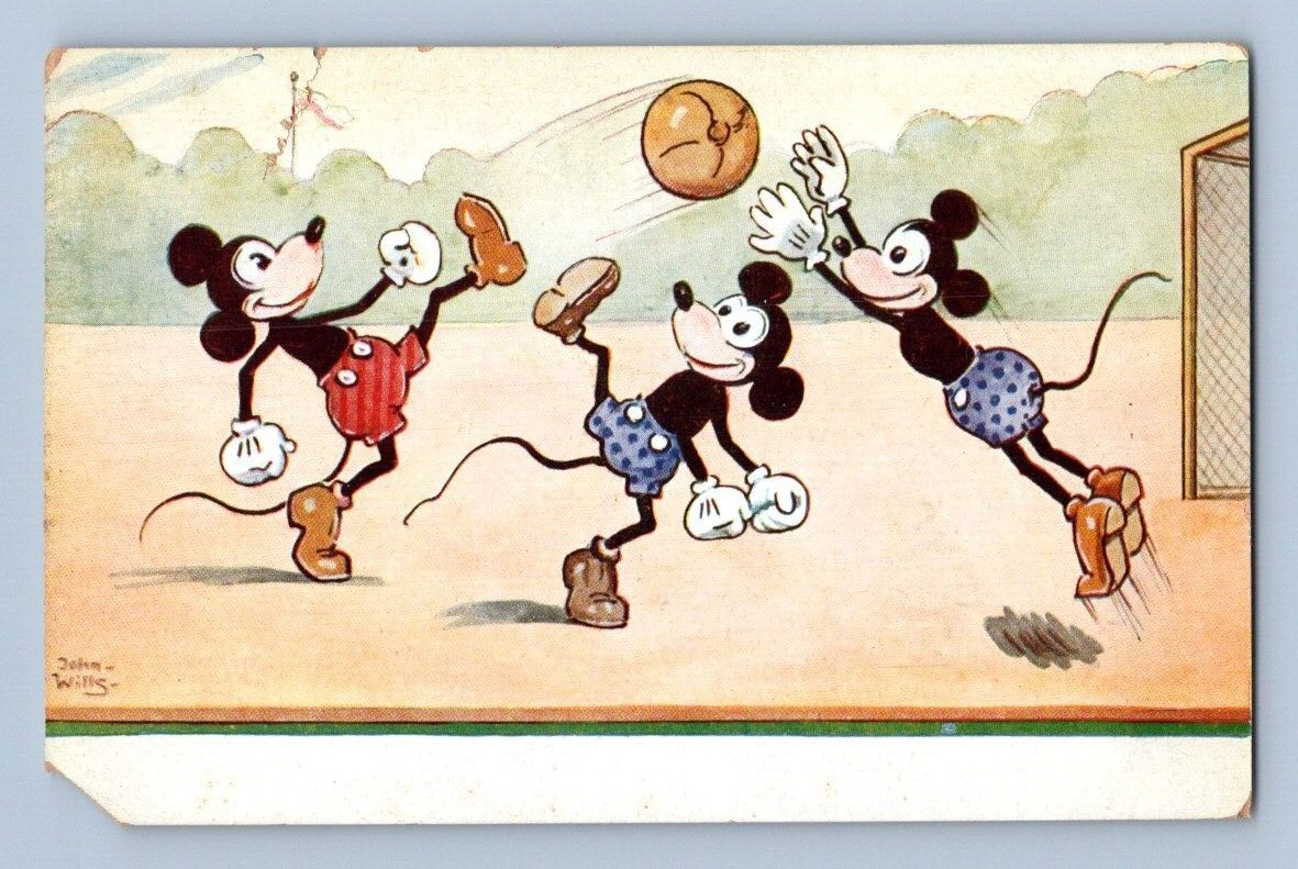 1920'S. MICKEY MOUSE SOCCER. AS IS, JOHN WILLS. POSTCARD MM28