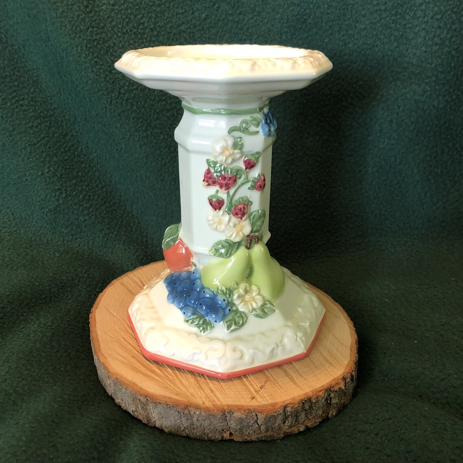 Avon Sweet Country Home candle pillar holder Cottage Core Granny core Excellent