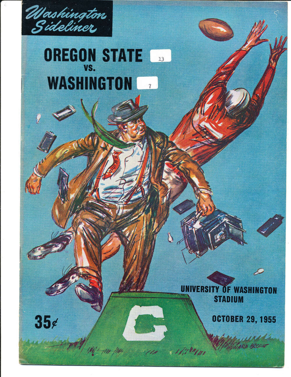 10/29 1955 Oregon State vs Washington Football Program bx40