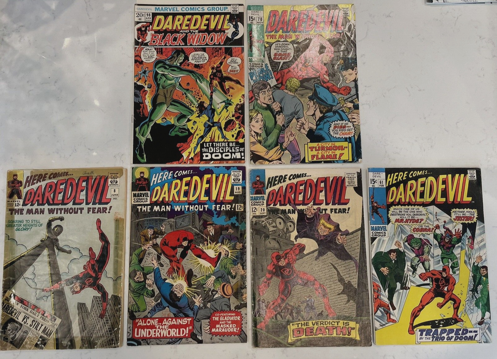 Daredevil Lot of Comics # 8,19,20,61,70,98
