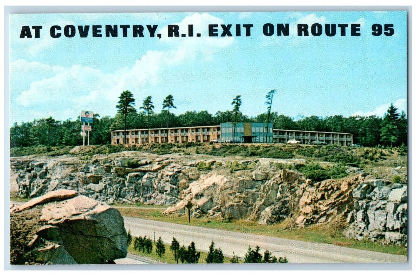 Coventry Exit Rhode Island RI Postcard Congress Inn On Route 95 c1950\'s Vintage