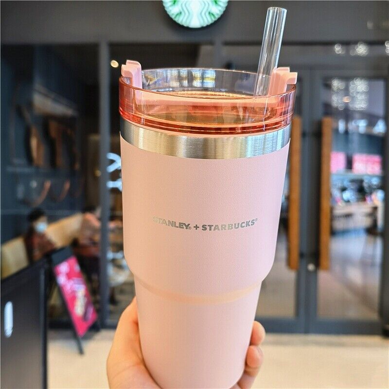 New Starbucks Cup Pink Classic Straw 20oz Insulated Car Cup US