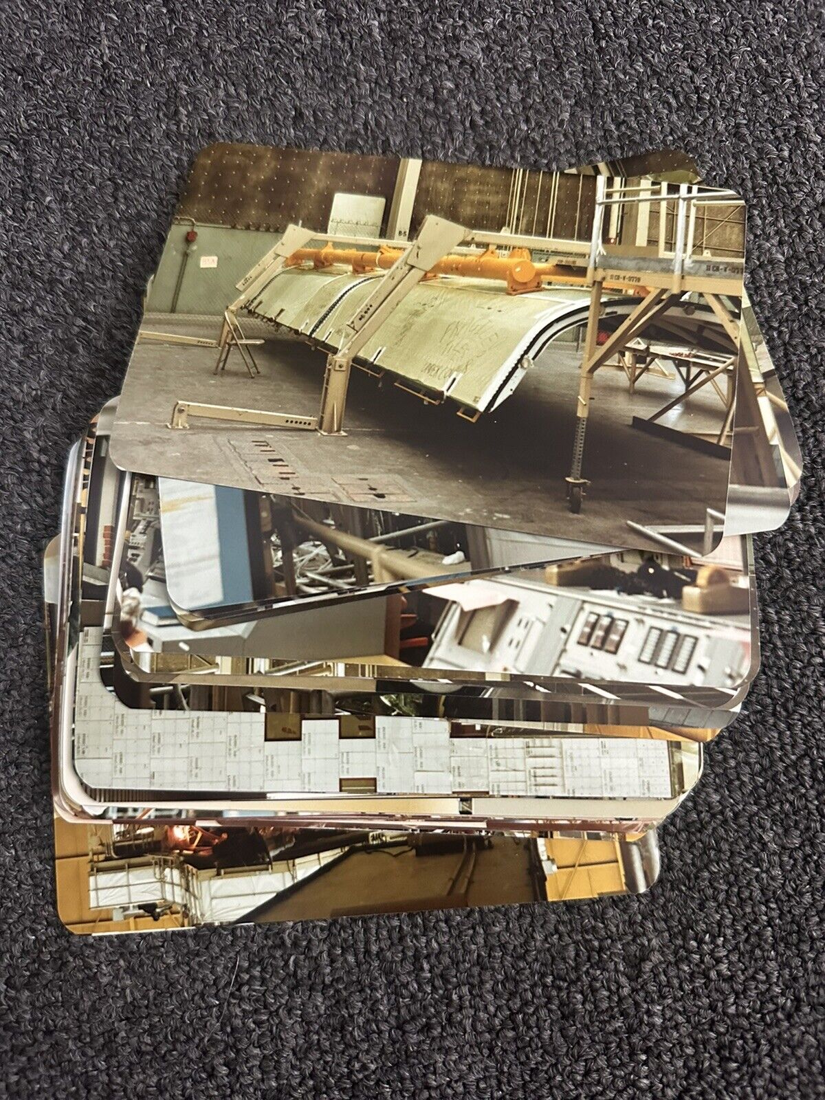 (38) snapshot photo lot CHALLENGER space shuttle ship NASA building repair 1980s