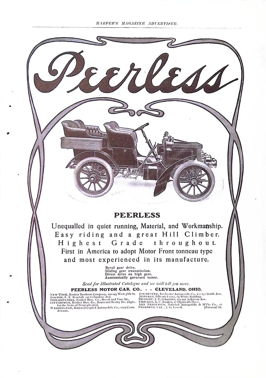 Vintage Magazine Ad Ephemera - Harper\'s - 1903 - Peerless