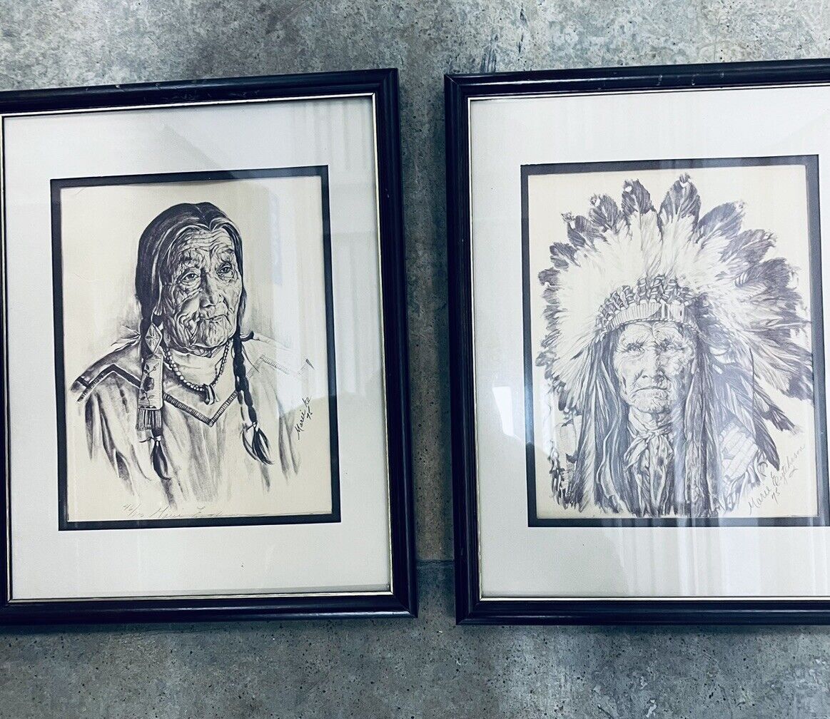 native american artwork 1975 (2pc)