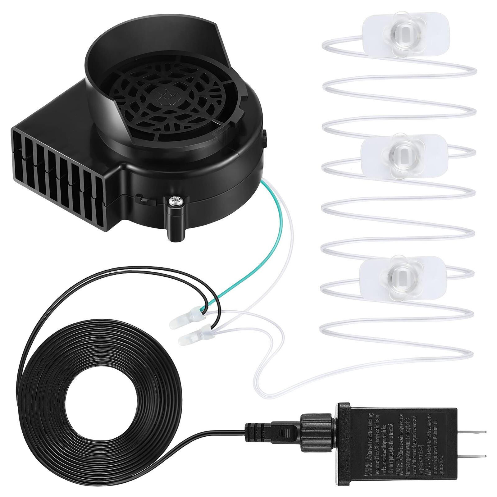 12V Small Air Fan Blower Motor with 1.5A Adapter with 3 LED Light String