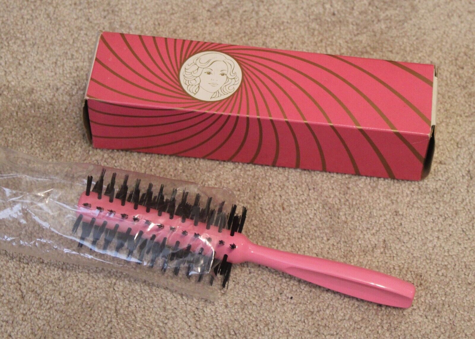 Vintage Stanhome Stanley Hairbrush Round Pink NIB NEW