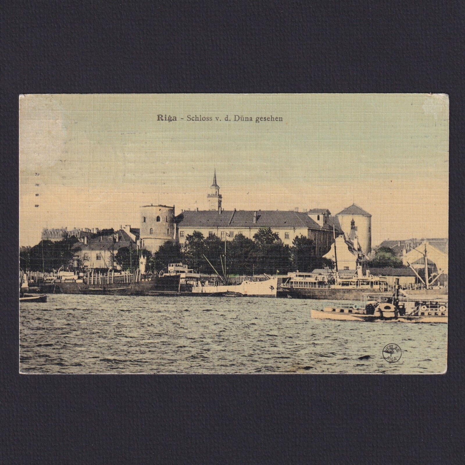 LATVIA 1909, Postcard, Riga The Castle, Posted to Austria