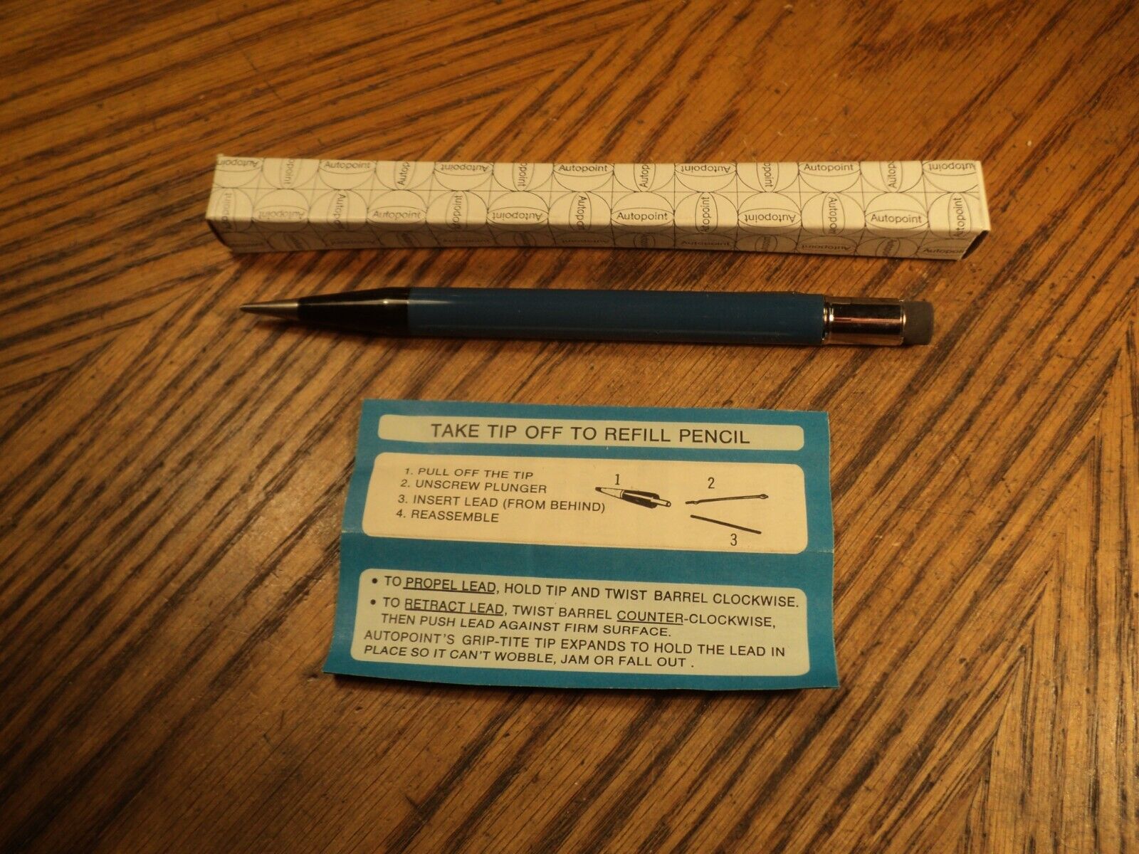 Vintage Autopoint Mechanical Pencil  Blue Body  5-5/8\