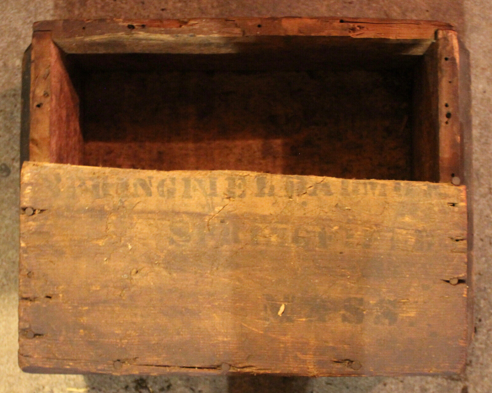 Original US Military Wooden Ammo Crate ~ New York Arsenal ~ Springfield Armory