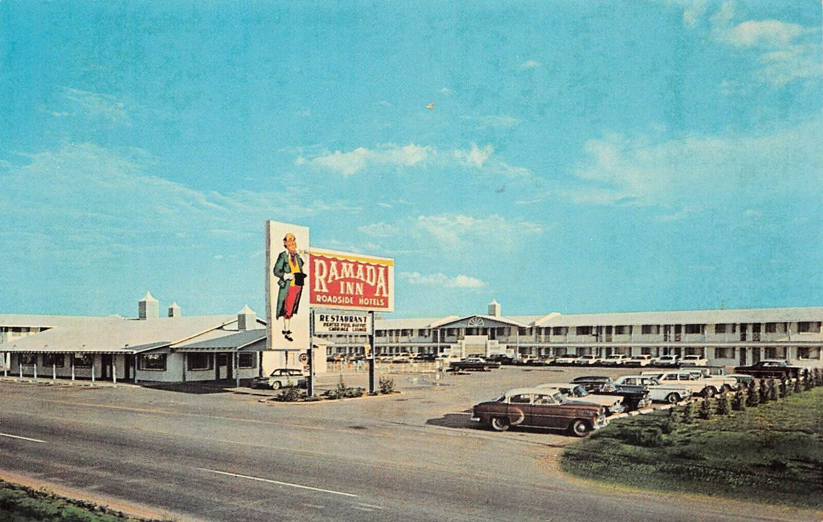 Tucumcari NM New Mexico Ramada Inn Motel US Hwy 66 54 Roadside Vtg Postcard X2