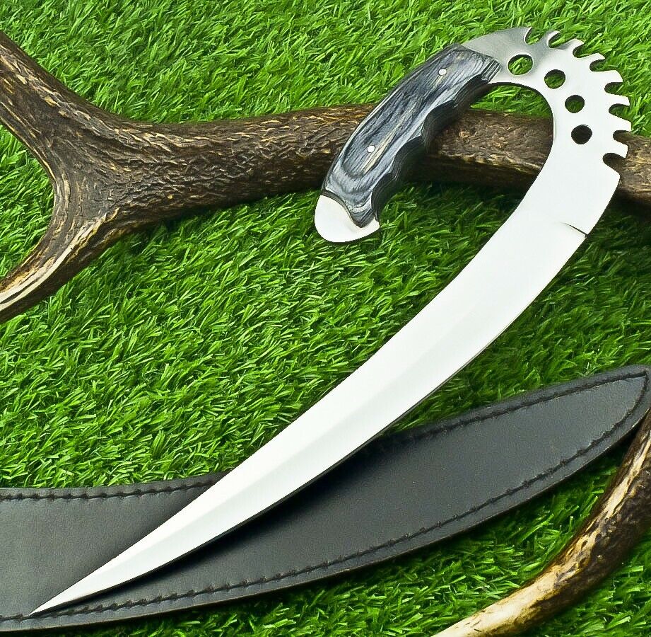 Custom Hand Forged D2 Steel Blade Fantasy Swing Blade Battle Hunting Knife, 2900