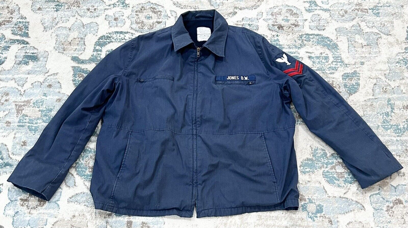 Vintage United States Navy Man’s Fleece Lined Blue Utility Jacket