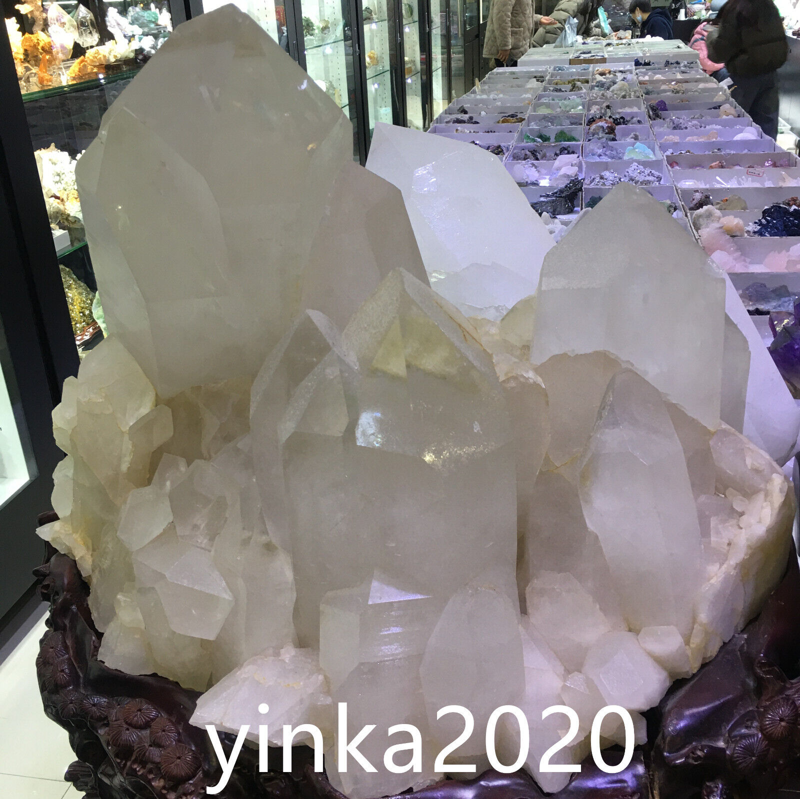440LB TOP Large Natural Clear quartz crystal Mineral specimen Decoration+stand