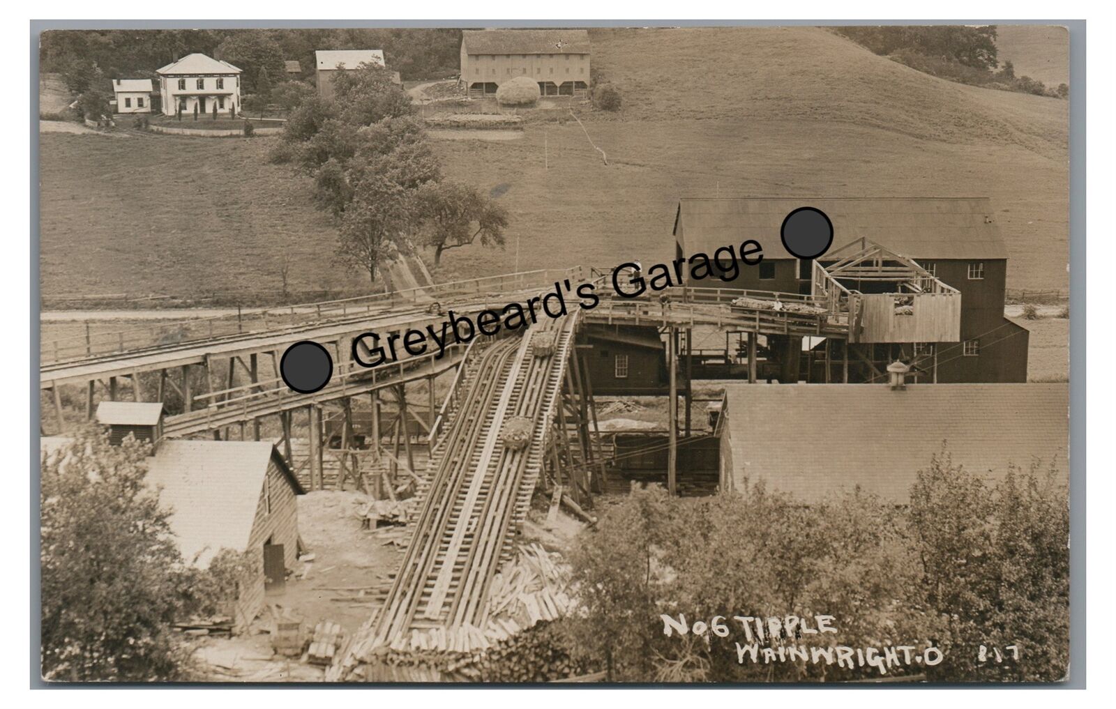 RPPC #6 Tipple Coal Mine Mining WAINWRIGHT OH Ohio Vintage Real Photo Postcard