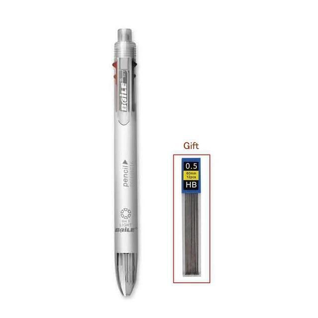 New 6 in 1 MultiColor Pen Retractable Ballpoint Pen With Eraser Writing Supplies