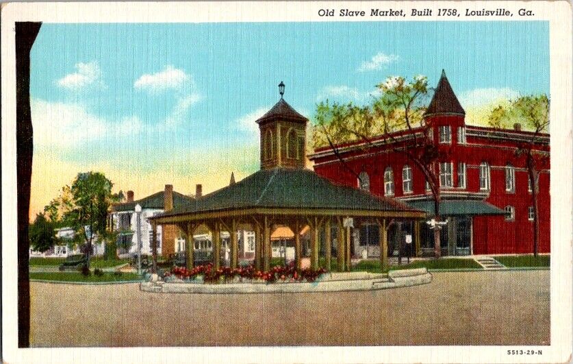Vintage Postcard Old Slave Market Louisville GA Georgia                    G-133