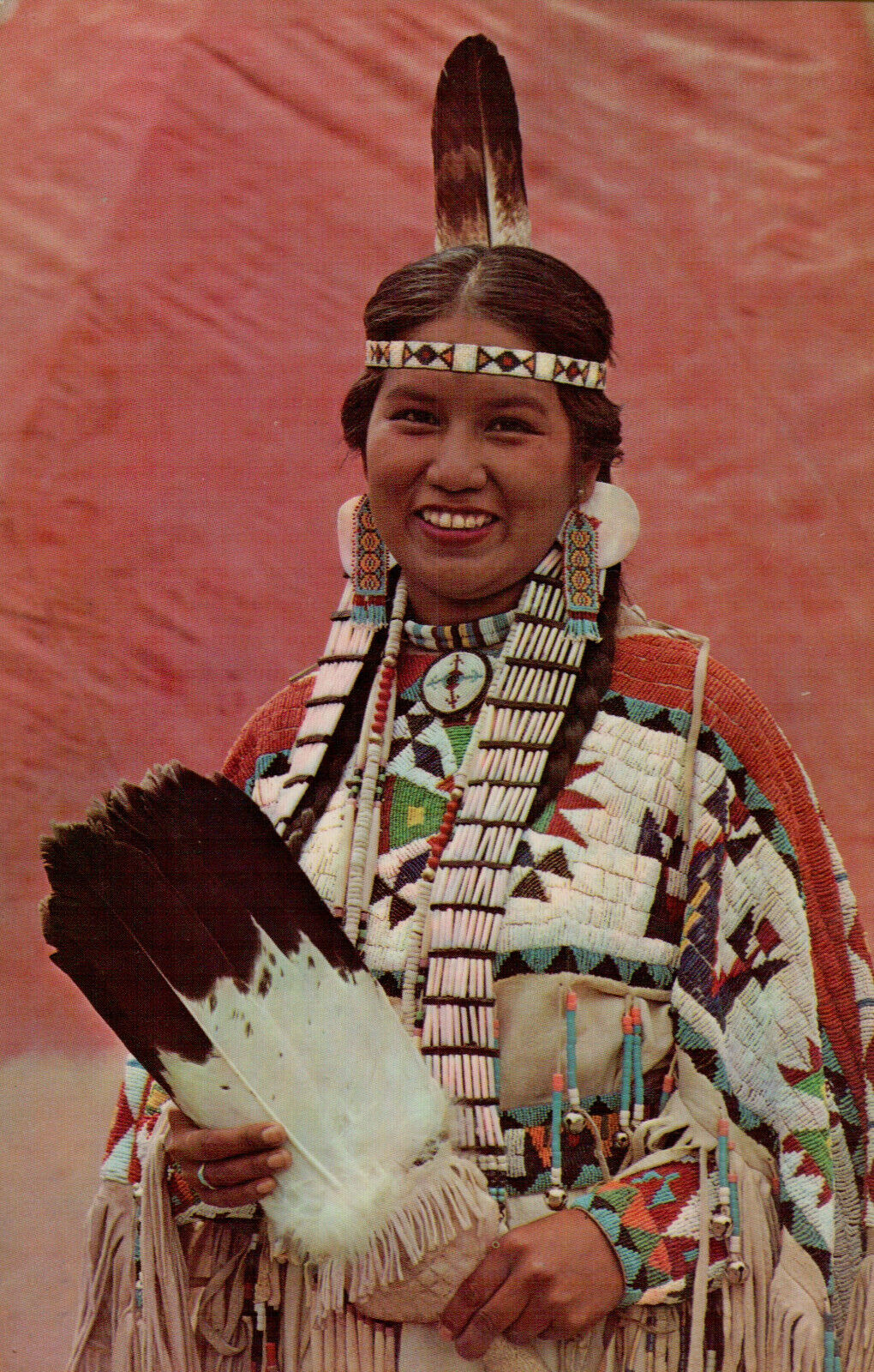 Postcard Native American Indian Maiden Vintage 1964 READ
