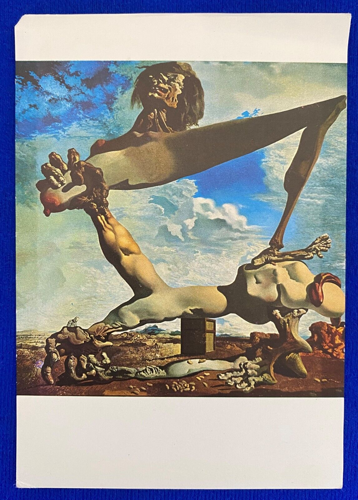 Vintage 1950s Salvador Dali Premonition of Civil War Painting Art Postcard