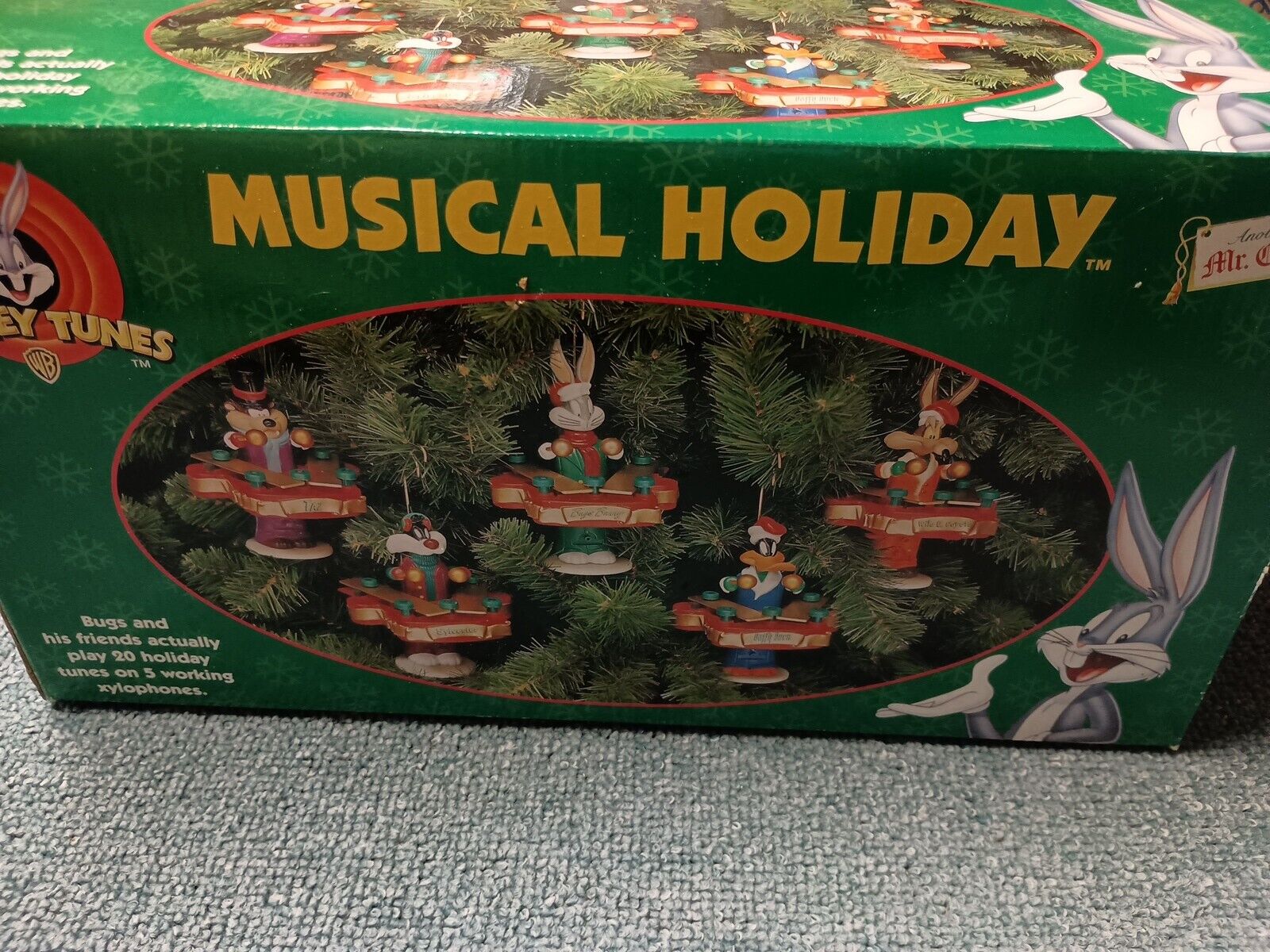 Mr. Christmas Looney Tunes Ornaments Musical Holiday 1997 Plays 20 Song With Box