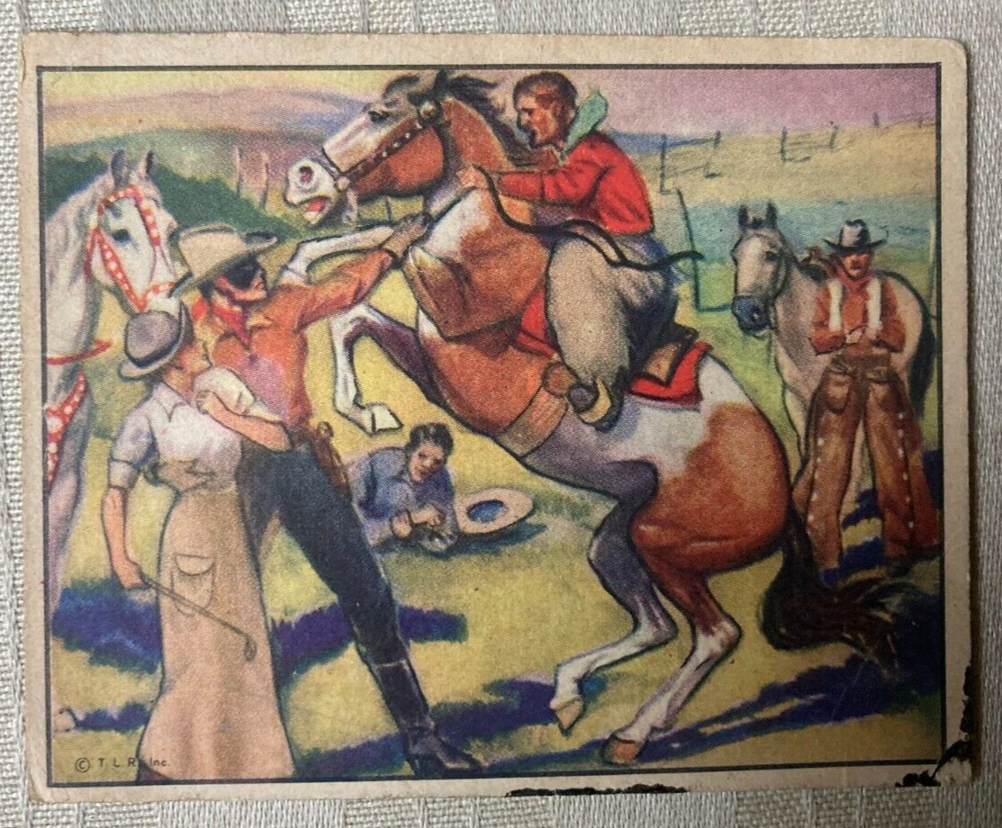 Vintage 1940 Lone Ranger Philadelphia Gum Card #23 Threatening Hoofs