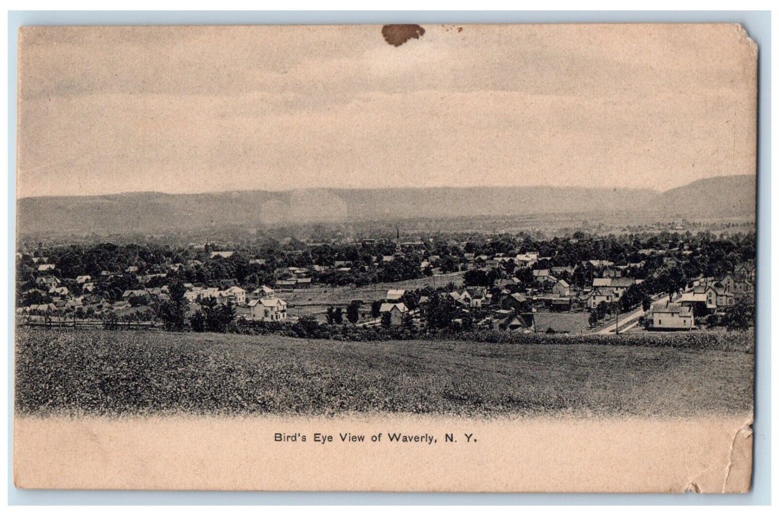 c1905 Bird\'s Eye View of Waverly New York NY Vintage Antique Unposted Postcard
