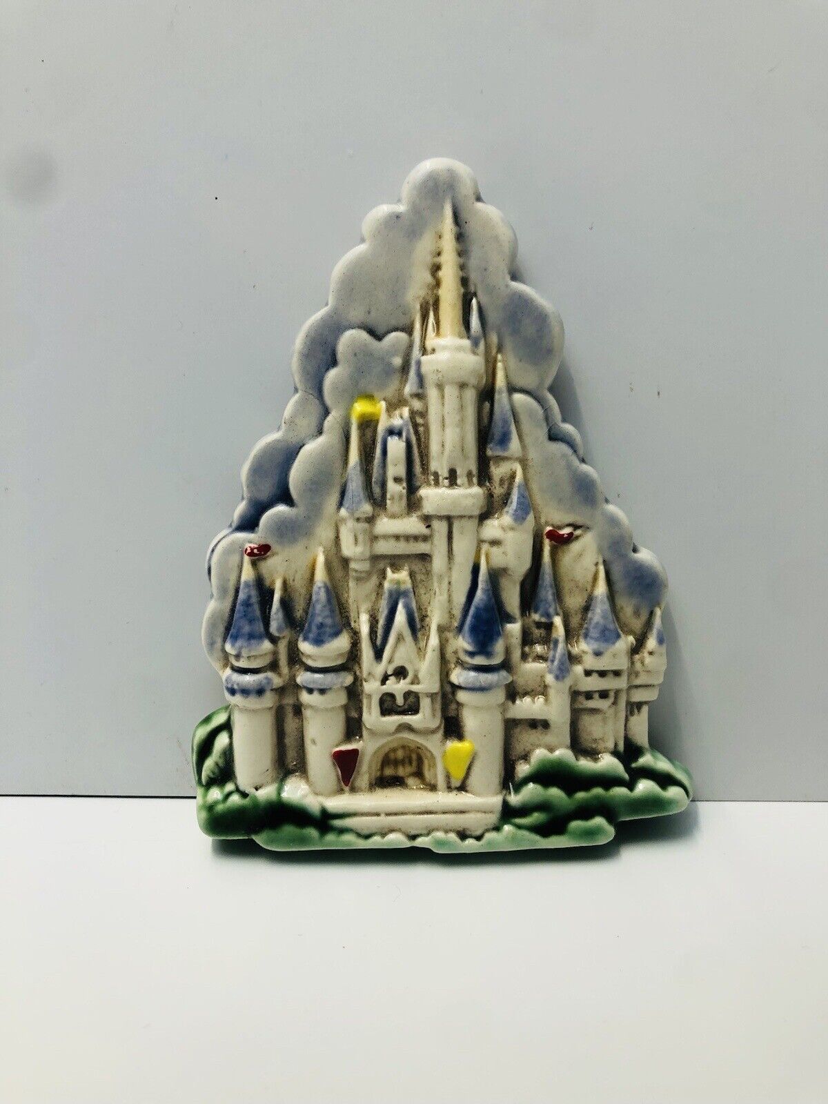 Vintage Disneyland Ceramic Sleeping Beauty’s Castle Refrigerator Magnet Rare
