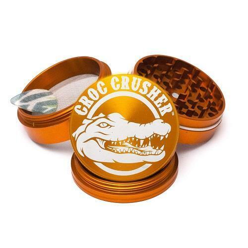 Croc Crusher ORANGE 4 Piece Herb / Tobacco Premium Grinder 1.5\