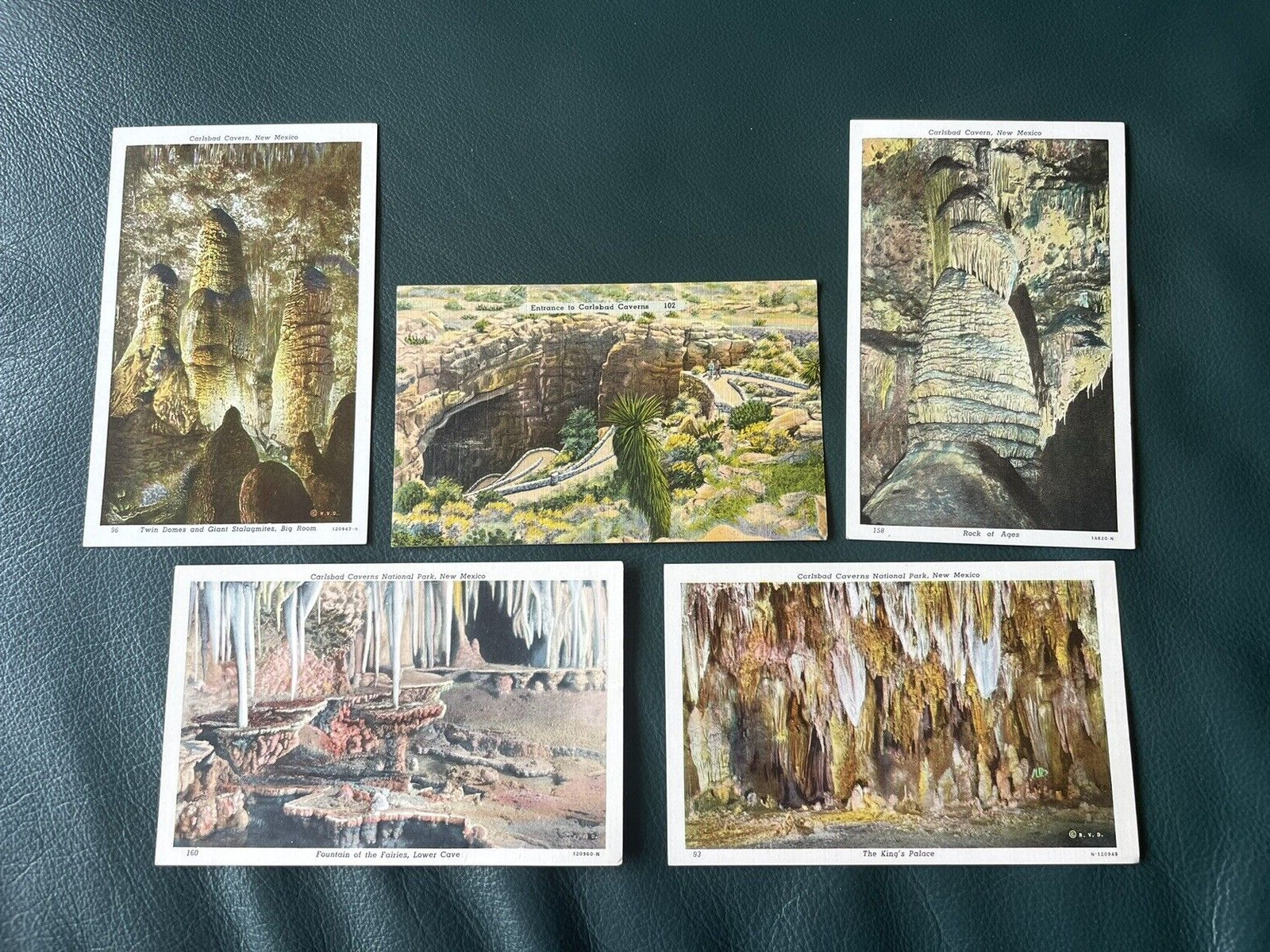 Vintage Post Card Lot of 5. Carlsbad Caverns, New Mexico.  look at photos. 