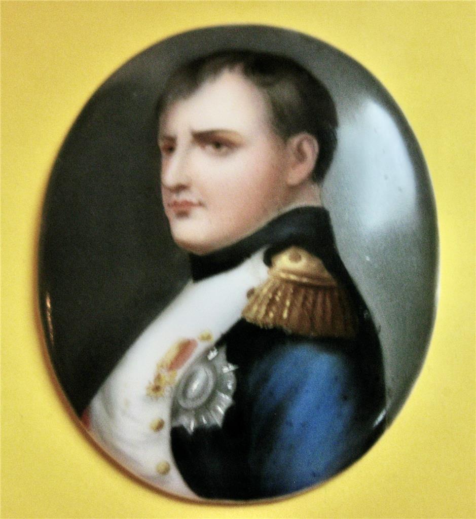antique NAPOLEON Bonaparte Portrait Porcelain Plaque sz 22 Unframed exclnt 2.5x2