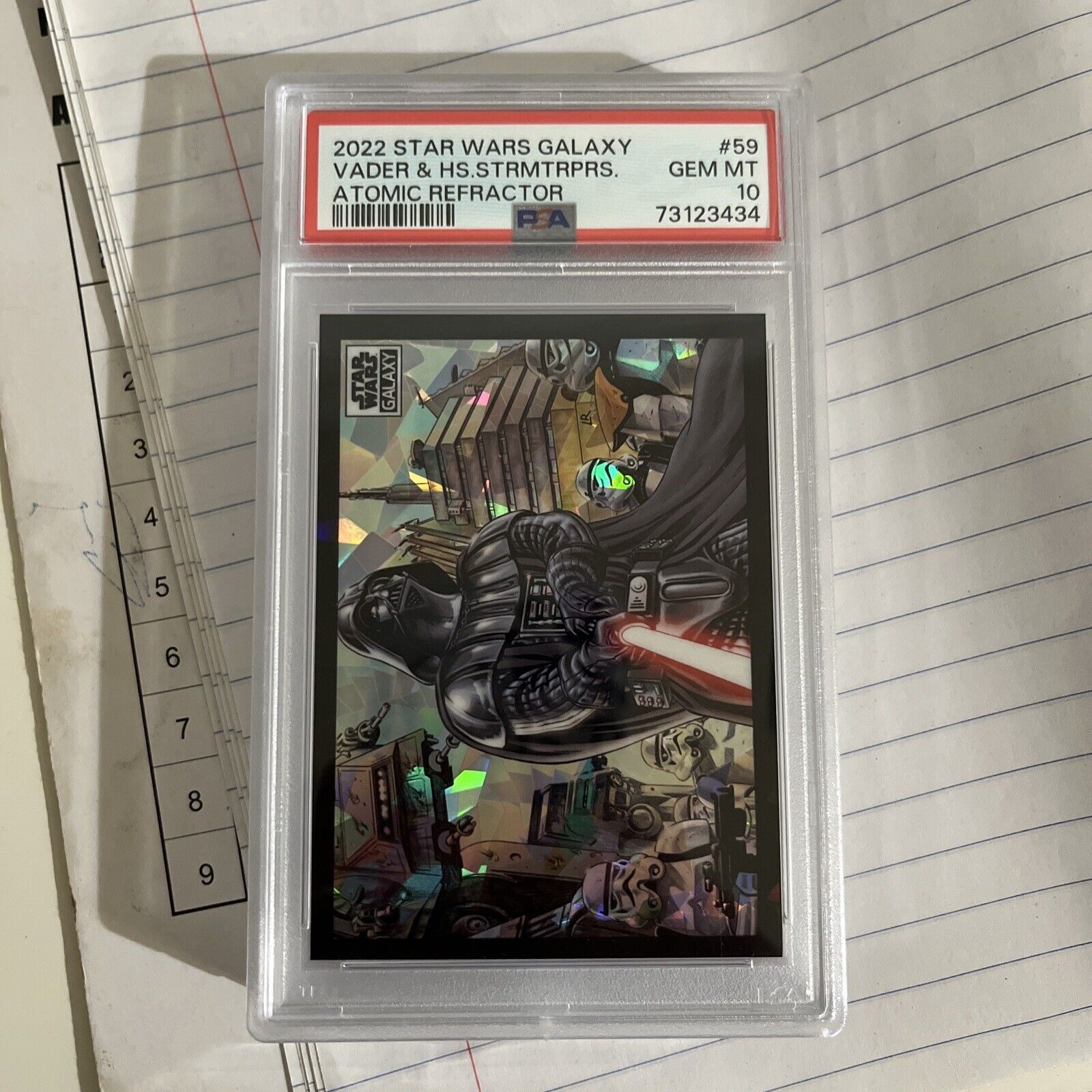 2022 Star Wars Chrome Galaxy Vader And His Stormtroopers Atomic 53/150 PSA 10