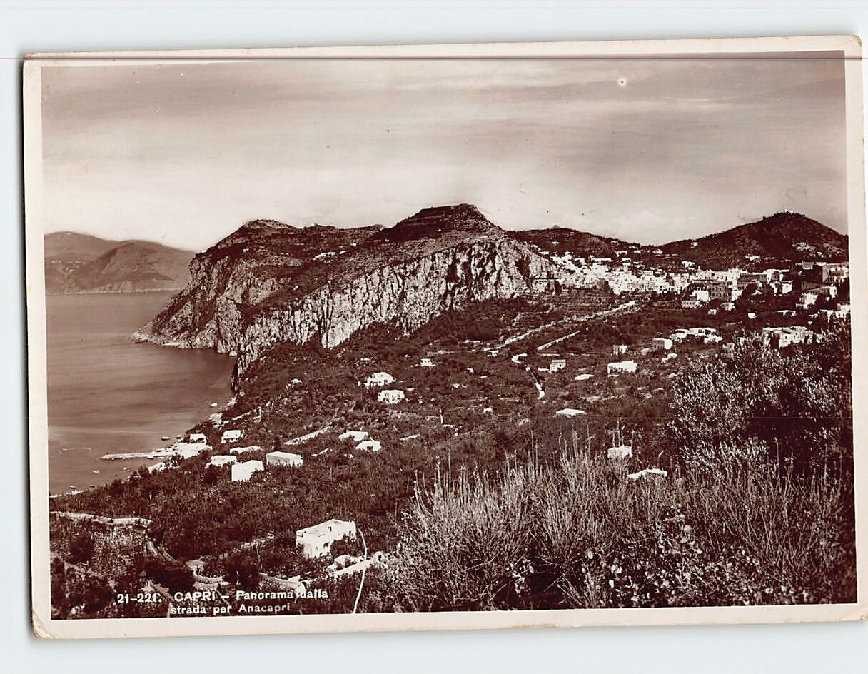 Postcard panoramic View of Anacapri Capri Italy