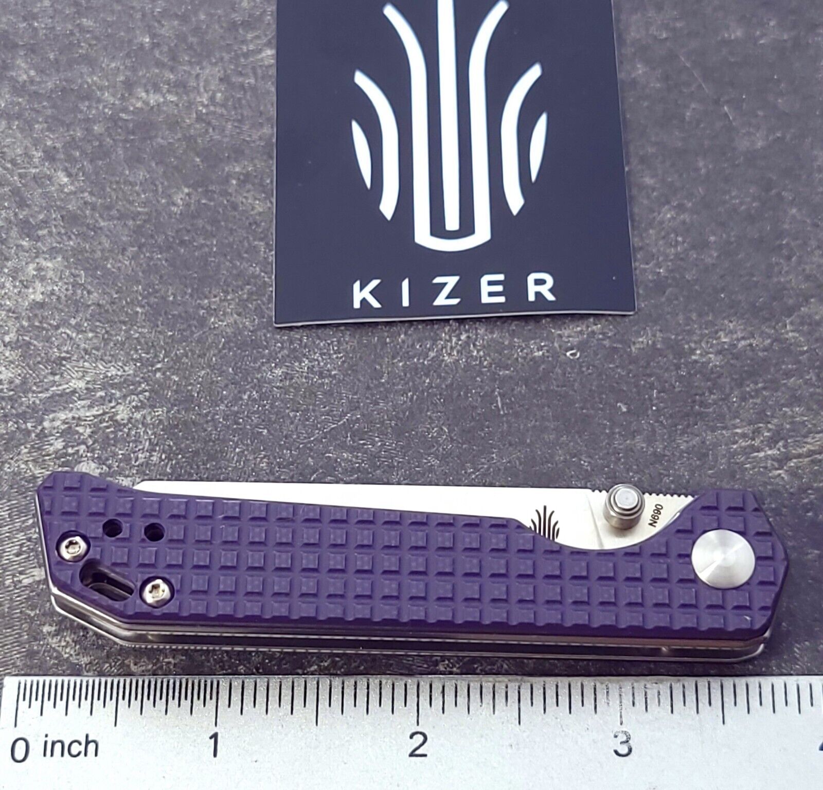 Kizer Cutlery Knife Mini Begleiter Tactical Liner Lock Purple Sculpted G10 NIB