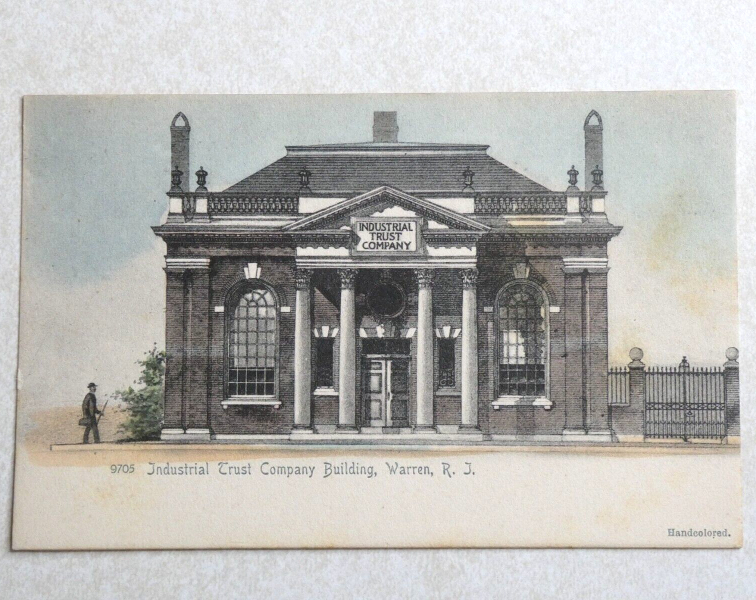 Industrial Trust Company Building Warren RI Rhode Island Vintage Postcard L2785