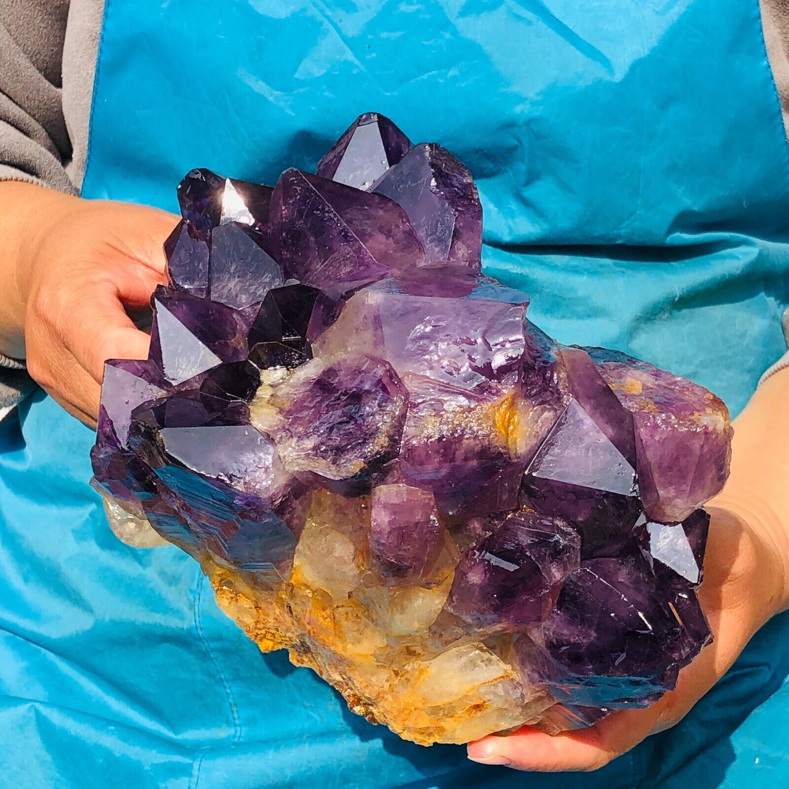 3600g HUGE Natural Purple Quartz Crystal Cluster Rough Specimen Healing 693