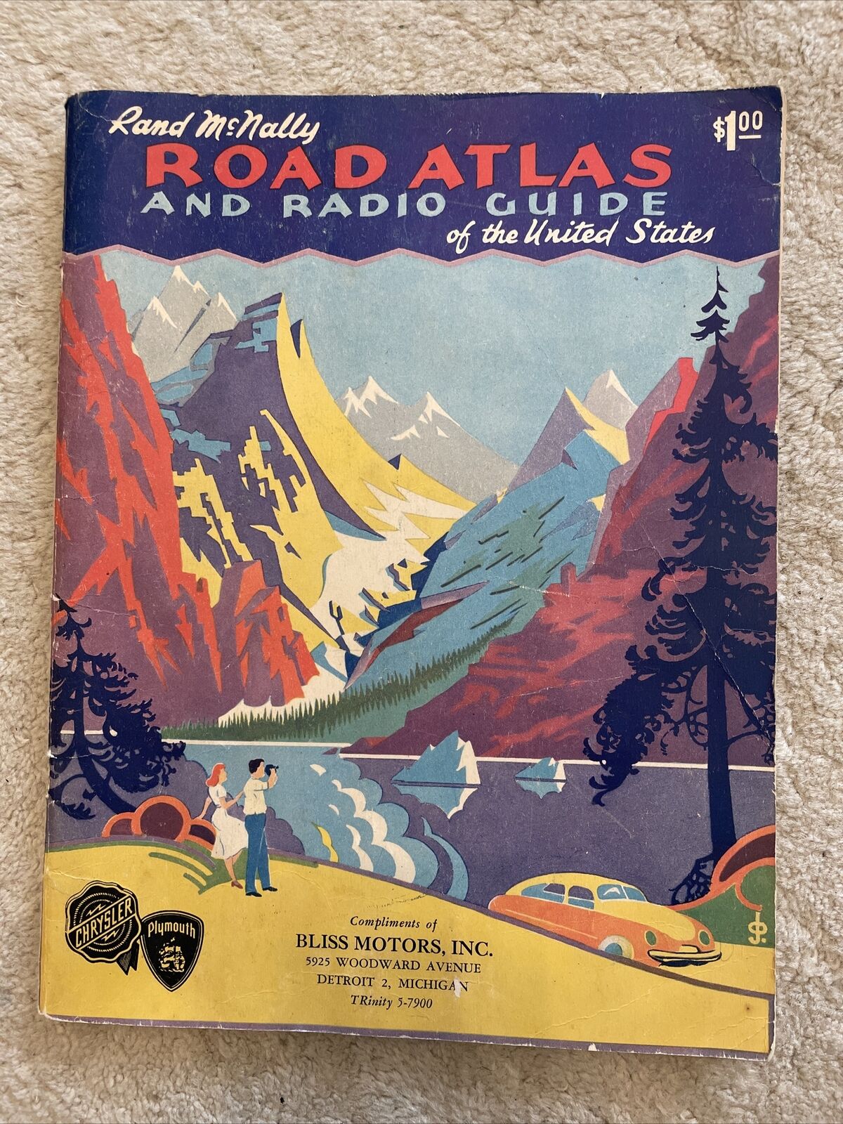 Vintage 1950 Rand McNally Special Road Atlas Map United States Canada Mexico