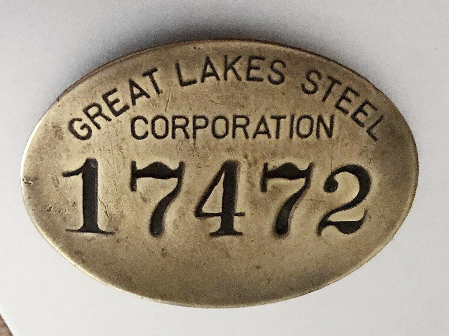 Vintage Employee Badge: GREAT LAKES STEEL CORPORATION; Detroit Area; US STEEL