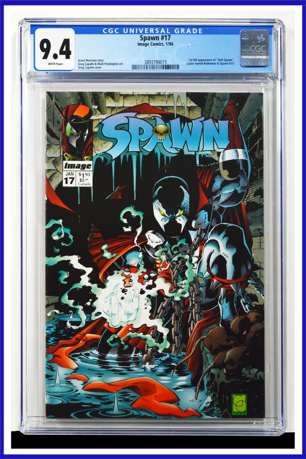 Spawn #17 CGC Graded 9.4 Image January 1994 White Pages Comic Book.
