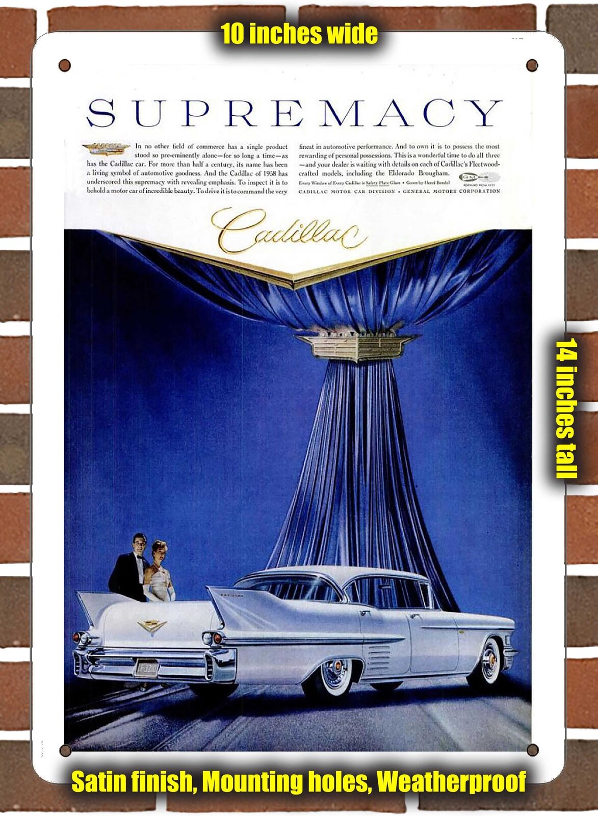METAL SIGN - 1958 Cadillac Vintage Ad 11