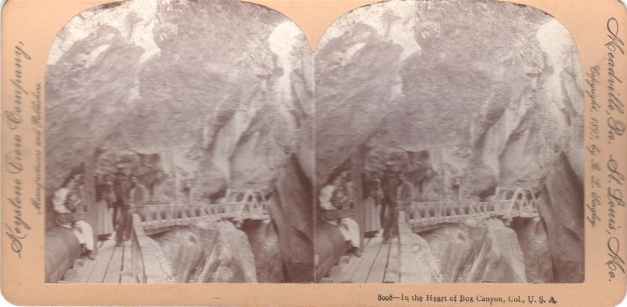 1897 In The Heart Of Box Canyon Colorado Keystone Stereoscope Stereoview Photo