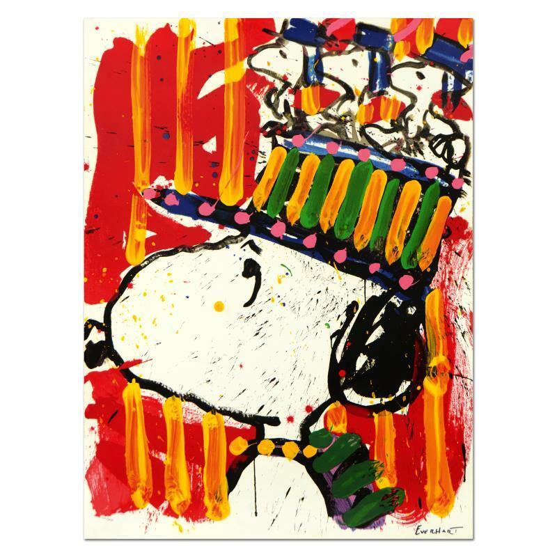 TOM EVERHART signed WHY I DON'T WEAR HATS lithograph Charles Schulz Peanuts COA